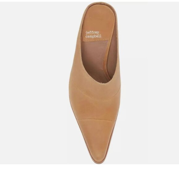 NEW Jeffrey Campbell Hold Em Pointed Toe Stacked Heel Mule Leather Western - Picture 3 of 9